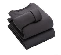 BlissfulAbode Men Velvet Thermal Underwear Set Round Neck XL-4XL | Soft velvet lining, round neck design, elastic fit, sizes XL-4XL, autumn winter essential