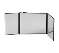 BlissfulAbode Portable 3-Way Folding Mirror with Full 360-Degree Reflection, Designed for Haircuts, Shaving, and Makeup, Compact and for Everyday Grooming(Is black)