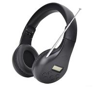 BlissfulAbode Portable FM Radio Headphones for Multilingual Listening Lightweight and Compact Design for Easy Travel (Black)