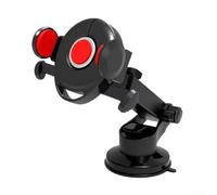 BlissfulAbode Secure Mobile Phone Holder Armor with 360 Degree Rotation Dashboard Bracket and Non Slip Rubber Clamp Arms (Red)