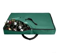 BlissfulAbode Square 30In Christmas Wreath Storage Bag 600D Oxford with Handles for Holiday(Green)