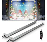 BlissfulTie 2 in 1 Garage Door LED Lights, Fit Garage Door Christmas Cover 7x8FT, Timer and Easy to Install, Lights up Garage Door Decorations-Magnets-Banner(Not Included Garage Door Cover)