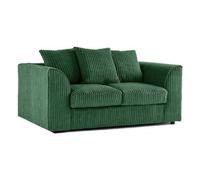 BlissFurniture Ltd 2 Seater Scatter Back Sofa With Soft Jumbo Cord Fabric In Green Colour