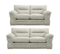 BlissFurniture Ltd Amalfi 3+2 Seater Claude Sofa Modern Plush Fabric In Silver