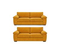 BlissFurniture Ltd Amalfi 3+2 Seater Sofa Set In Mustard Fabric With Memory Foam Seating