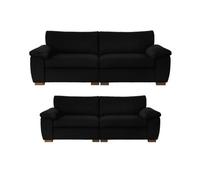 BlissFurniture Ltd Amalfi 3+2 Seater Split Sofa Soft Fabric In Black
