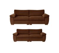 BlissFurniture Ltd Amalfi 3+2 Seater Split Sofa Soft Fabric In Brown