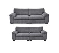 BlissFurniture Ltd Amalfi 3+2 Seater Split Sofa Soft Fabric In Grey