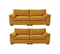 BlissFurniture Ltd Amalfi 3+2 Seater Split Sofa Soft Fabric In Mustard