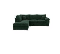 BlissFurniture Ltd Amalfi Left Hand 4 Seater Corner Sofa In Green Fabric With Foam Seating & Modern Design