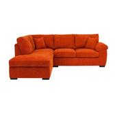 BlissFurniture Ltd Amalfi Left Hand 4 Seater Corner Sofa In Orange Fabric With Foam Seating & Modern Design