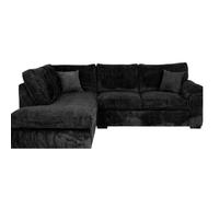 BlissFurniture Ltd Amalfi Left Hand Corner Sofa Soft Fabric With Foam Seating & Modern Design In Black
