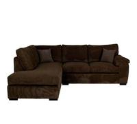 BlissFurniture Ltd Amalfi Left Hand Corner Sofa With Soft Cord Fabric In Brown
