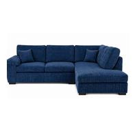 BlissFurniture Ltd Amalfi Right Hand 4 Seater Corner Sofa In Blue Fabric With Foam Seating & Modern Design