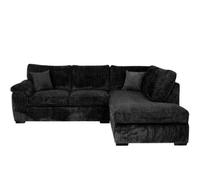 BlissFurniture Ltd Amalfi Right Hand Corner Sofa With Soft Fabric & Modern Design In Black