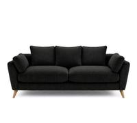 BlissFurniture Ltd Bliss Furniture Harlow Jumbo Cord 2 Seater Sofa, Modern Tailored Design , Suitable For Cozy Lounge In Black