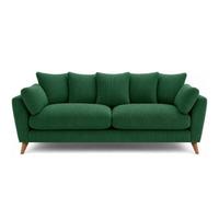 BlissFurniture Ltd Bliss Furniture Harlow Jumbo Cord 3 Seater Sofa, Modern Tailored Design, Plush Seating Ribbed Texture In Green