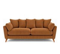 BlissFurniture Ltd Bliss Furniture Harlow Jumbo Cord 3 Seater Sofa, Modern Tailored Design, Plush Seating Ribbed Texture In Beige