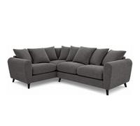 BlissFurniture Ltd Bliss Furniture Harlow Jumbo Cord Left Hand Dual Arm Corner Sofa, Modern Design Suitable For Living Room In Grey