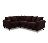 BlissFurniture Ltd Bliss Furniture Harlow Jumbo Cord Left Hand Dual Arm Corner Sofa, Modern Design Suitable For Living Room In Brown