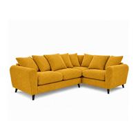 BlissFurniture Ltd Bliss Furniture Harlow Jumbo Cord Right Hand Dual Arm Corner Sofa, Modern Design Comfortable Memory Foam Seating In Mustard