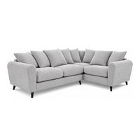 BlissFurniture Ltd Bliss Furniture Harlow Jumbo Cord Right Hand Dual Arm Corner Sofa, Modern Design Comfortable Memory Foam Seating In Silver