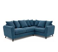 BlissFurniture Ltd Bliss Furniture Harlow Jumbo Cord Right Hand Dual Arm Corner Sofa, Modern Design Comfortable Memory Foam Seating In Blue