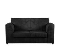 BlissFurniture Ltd Jumbo Cord High Back 2 Seater Sofa In Black Luxury Comfort & Modern Style