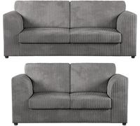 BlissFurniture Ltd Jumbo Cord High Back 3+2 Seater Sofa Luxury Comfort & Modern Style In Grey