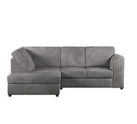 BlissFurniture Ltd Jumbo Cord High Back Left Hand 4 Seater Corner Sofa Luxury Comfort & Modern Style In Grey
