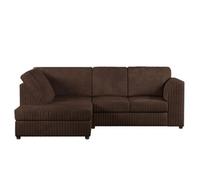 BlissFurniture Ltd Jumbo Cord High Back Left Hand 4 Seater Corner Sofa Luxury Comfort & Modern Style In Brown