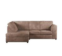 BlissFurniture Ltd Jumbo Cord High Back Left Hand 4 Seater Corner Sofa Luxury Comfort & Modern Style In Beige