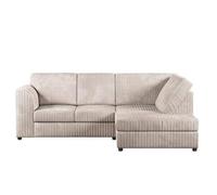 BlissFurniture Ltd Jumbo Cord High Back Right Hand 4 Seater Corner Sofa Luxury Comfort & Modern Style In Cream