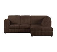 BlissFurniture Ltd Jumbo Cord High Back Right Hand 4 Seater Corner Sofa Luxury Comfort & Modern Style In Brown