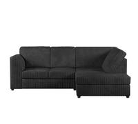 BlissFurniture Ltd Jumbo Cord High Back Right Hand 4 Seater Corner Sofa Luxury Comfort & Modern Style In Black
