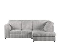 BlissFurniture Ltd Jumbo Cord High Back Right Hand 4 Seater Corner Sofa Luxury Comfort & Modern Style In Silver