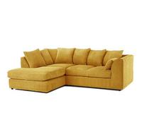 BlissFurniture Ltd Left Hand L Shape Scatter Back Corner Sofa In Mustard Jumbo Cord Fabric