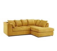 BlissFurniture Ltd Right Hand L Shape Scatter Back Corner Sofa In Mustard Jumbo Cord Fabric