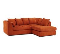 BlissFurniture Ltd Right Hand L Shape Scatter Back Sofa In Orange Jumbo Cord Fabric