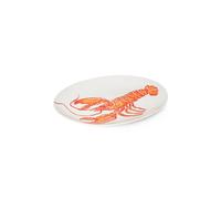 BlissHome Creatures Ceramic Oval Platter with Orange Lobster Design 48cm in White BlissHome White
