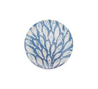 BlissHome Creatures Ceramic Round Platter with Blue Fish Shoal Design 37cm BlissHome Blue