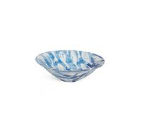 BlissHome Creatures Ceramic Salad Bowl with Blue Shoal Fish Design 30cm in White BlissHome White