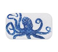 BlissHome Creatures In Bathmat Octopus Blue - Non-Slip Bath Mat with Suction Cups, Printed Polyester Encapsulated in Rubber, 70×40 cm, Hand Wash Only