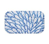 BlissHome Creatures In Bathmat Shoal Fish - Non-Slip Bath Mat with Suction Cups, Printed Polyester Encapsulated in Rubber, 70×40 cm, Hand Wash Only