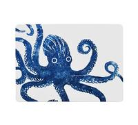 BlissHome Creatures Octopus Bathmat - Soft Absorbent Bathroom Mat with Non-Slip Rubber Backing, Blue Octopus Design, 100% Polyester, 60×43 cm, Machine Washable