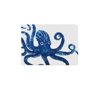 BlissHome Creatures Octopus Bathmat - Soft Absorbent Bathroom Mat with Non-Slip Rubber Backing, Blue Octopus Design, 100% Polyester, 60×43 cm, Machine Washable