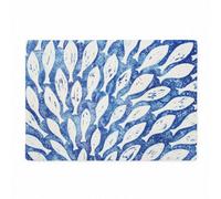 BlissHome Creatures Shoal Fish Bathmat - Soft Absorbent Bathroom Mat with Non-Slip Rubber Backing, Blue Shoal Fish Design, 100% Polyester, 60×43 cm, Machine Washable