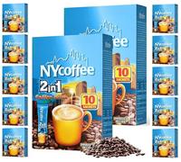 Blissify - NY Coffee 2-in-1 Instant White Coffee, 100 Satchet Case Pack - 10 Cases x 10 Packets - Value Pack