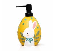 Blissilk Refillable Bunny Egg Orange Resin Soap Dispenser with Easy Pump, Liquid Hand Soap Dispenser for Bathroom & Kitchen Countertop