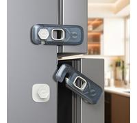 Blissleaf 5 Pack Child Proof Refrigerator Lock, Fridge Locks for Kids with Sticky Adhesive Pads, Child Safety Locks for Doors, RV Refrigerator, Oven Lock Child Safety Baby Cabinet Locks